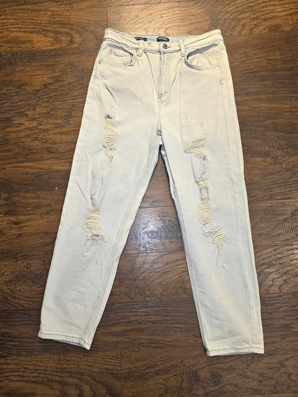 Wild Fable Distressed Highest Rise Mom Jeans in Blue Size 8